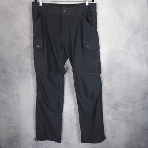 Kuhl Renegade Convertible Pants Mens 36 Gray Hiking Zip Off Cargo Stretch